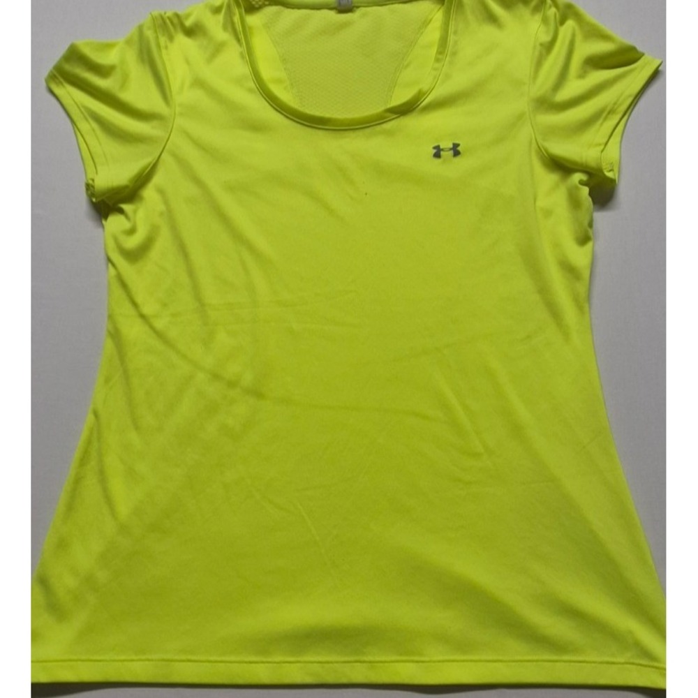 Under Armour‎ Heat Gear women's green athletic workout top mesh back sz unknown
